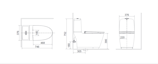 Bon Cau 2 Khoi INAX AC 832VN Xa Nhan Aqua Ceramic 1