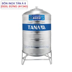 Bồn nước inox TÂN Á 8 2500L đứng phi 1340 TA8-2500Đ
