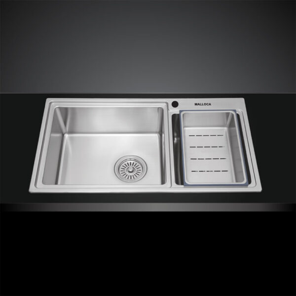 Chau rua bat Inox MALLOCA MS 8801 2 ho
