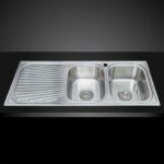 Chau rua bat Inox Malloca MS 1026L 2 ho 1 ban trai