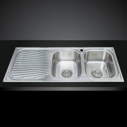 Chau rua bat Inox Malloca MS 1026L 2 ho 1 ban trai