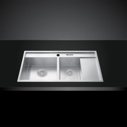 Chau rua bat Inox Malloca MS 6305 2 ho ban phai