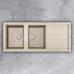 Chậu rửa bát đá Malloca BIANCO G-50062 2 hố 1 bàn