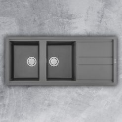 Chậu rửa bát đá Malloca TITANIUM G-50073 2 hố 1 bàn