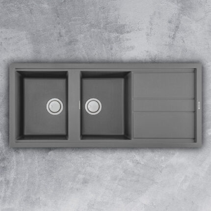 Chậu rửa bát đá Malloca TITANIUM G-50073 2 hố 1 bàn