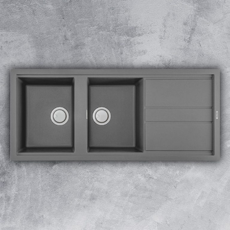 Chậu rửa bát đá Malloca TITANIUM G-50073 2 hố 1 bàn