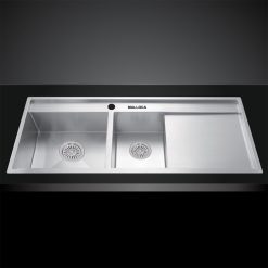 Chau rua bat inox Malloca MS 6306 2 ho ban phai