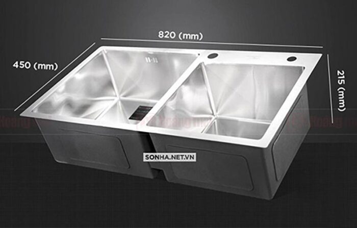 Chau rua bat inox Son Ha HM.X.2L.82.2.3 2 ho 1
