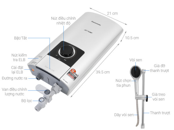 Máy nước nóng trực tiếp PANASONIC DH 4NP1VS có bơm 4500W (1)