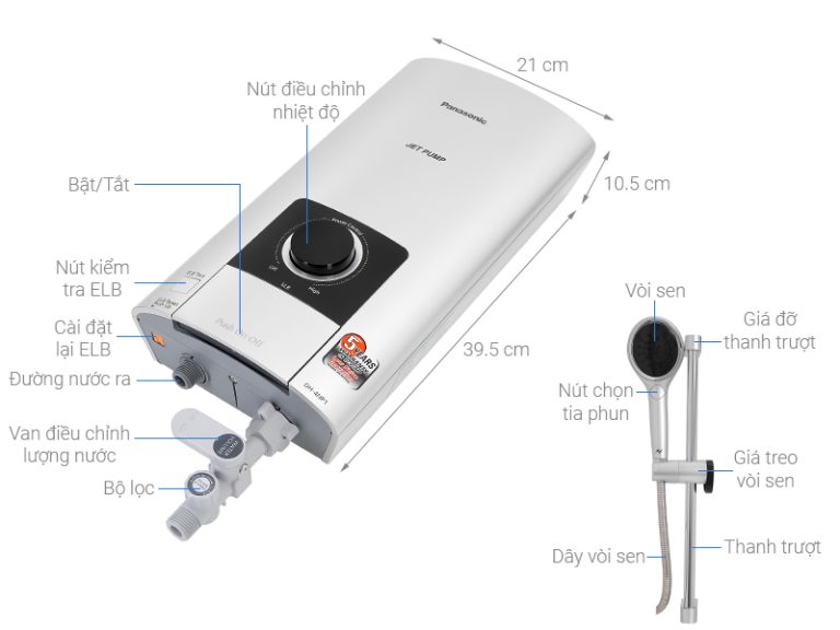 Máy nước nóng trực tiếp PANASONIC DH 4NP1VS có bơm 4500W (1)