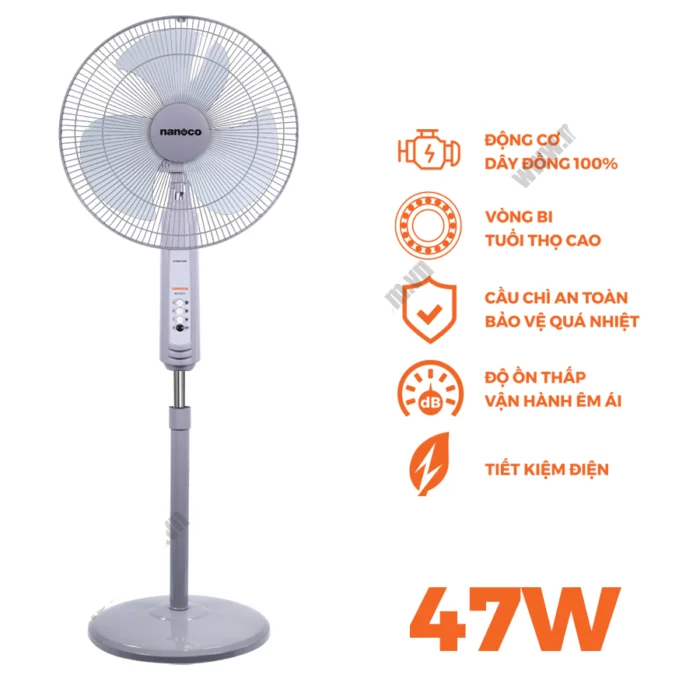 Quạt cây NANOCO NSF1601G xám (3)