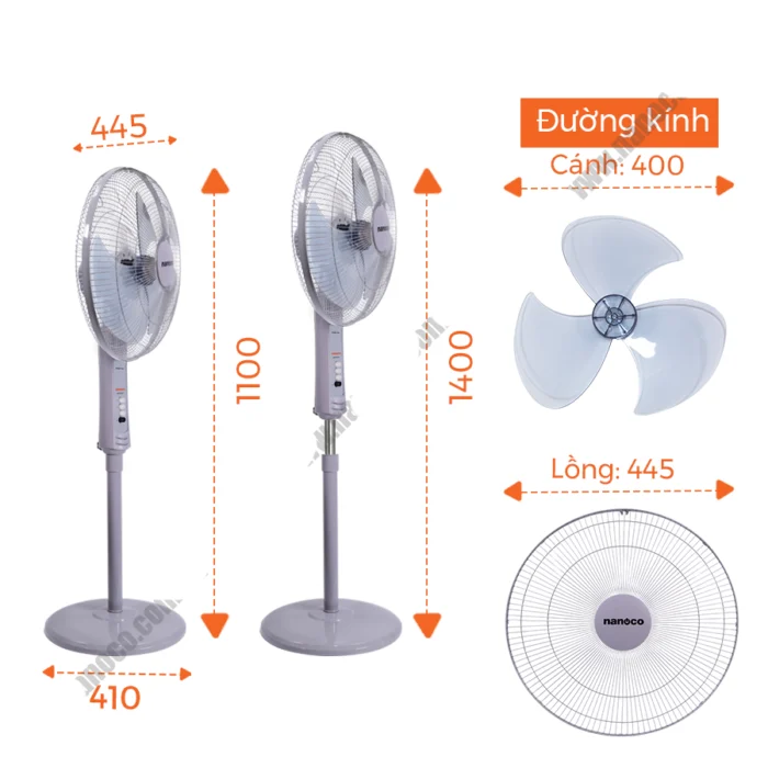 Quạt cây NANOCO NSF1601G xám (4)