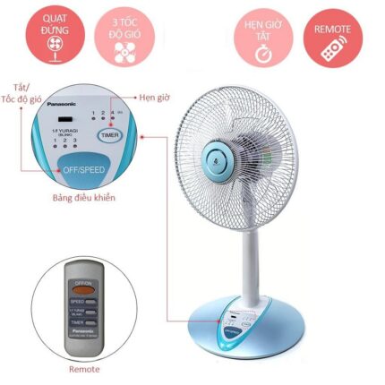 Quạt cây PANASONIC F 307KHB xanh (2)