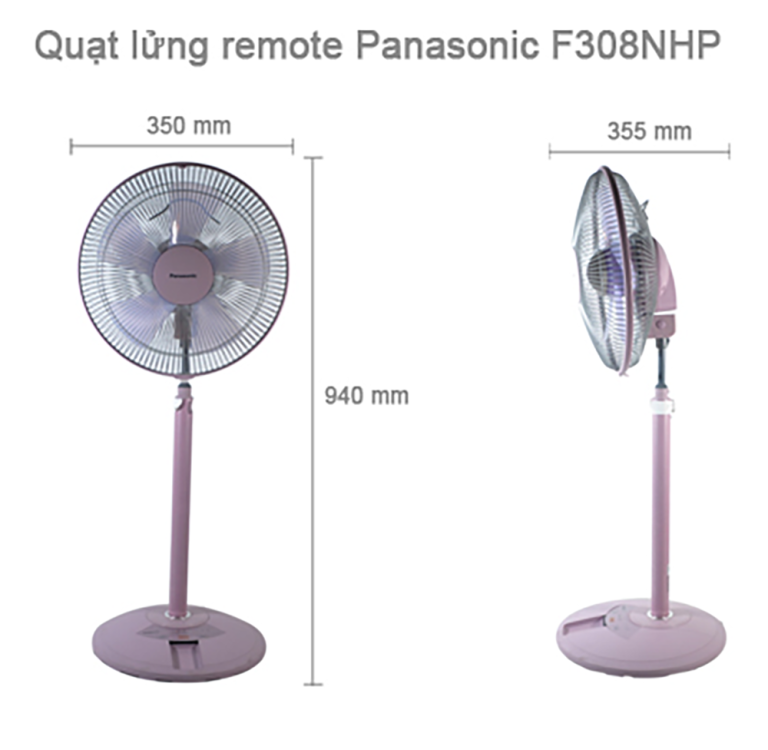 Quạt cây PANASONIC F 308NHP hồng (2)