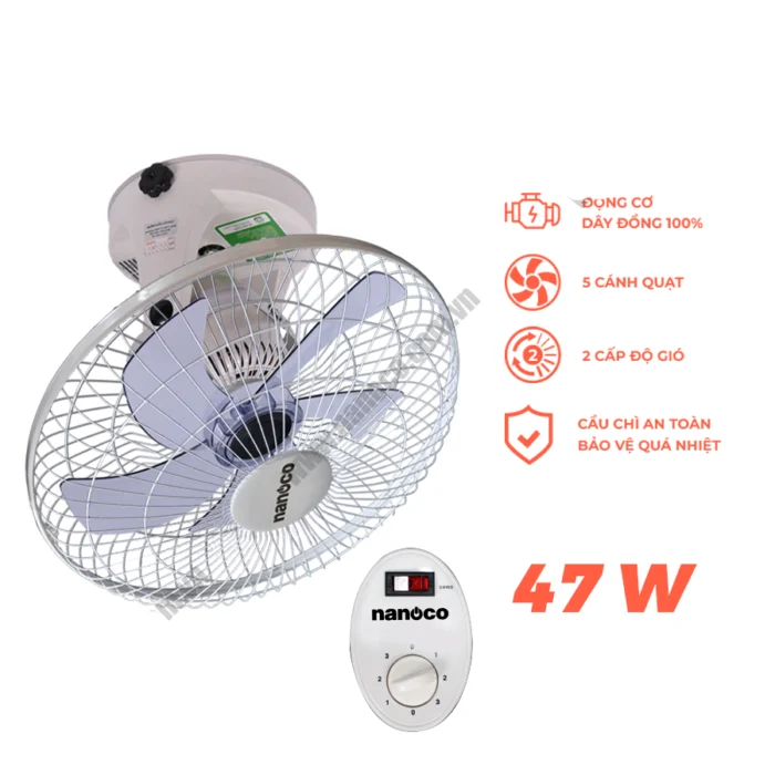 Quạt đảo trần NANOCO NOF1609 trắng (3)