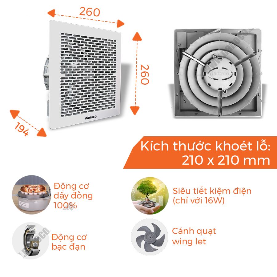 Quạt hút NANOCO NCV1520 âm trần (6)