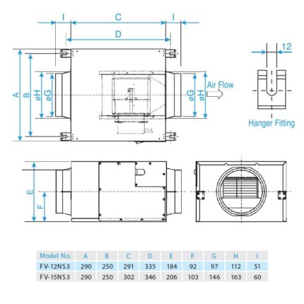Quạt hút PANASONIC FV 12NS3 Cabinet (2)
