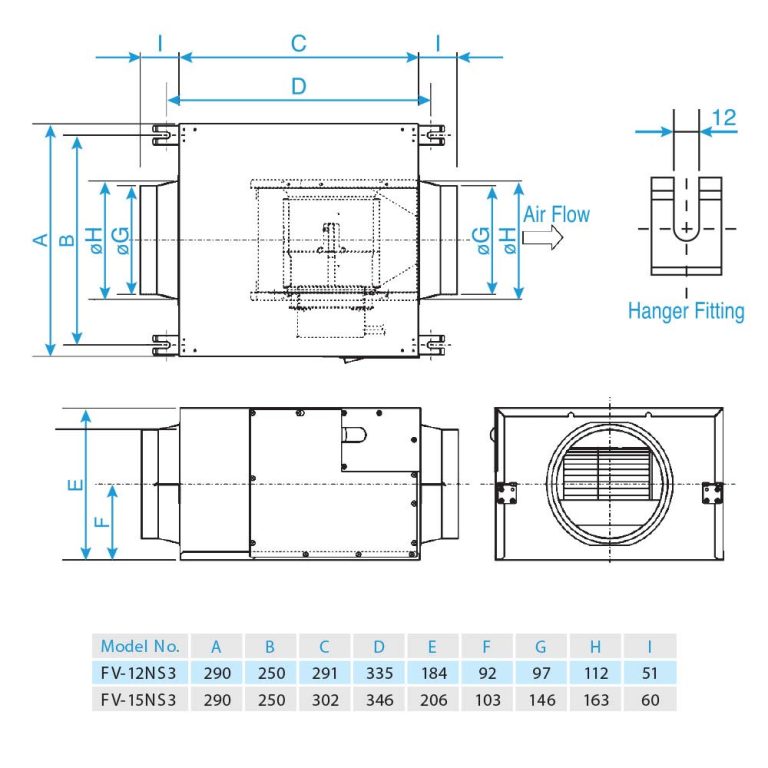 Quạt hút PANASONIC FV 12NS3 Cabinet (2)