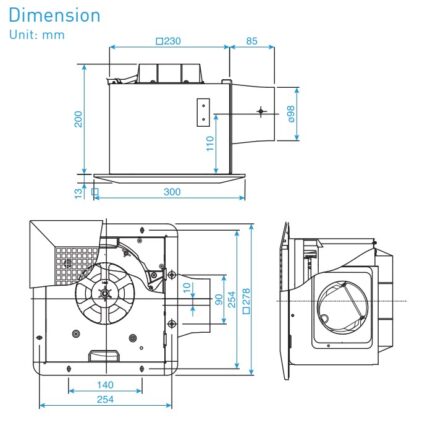Quạt hút PANASONIC FV 24CURV1 âm trần (2)