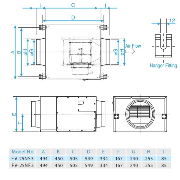 Quạt hút PANASONIC FV 25NS3 Cabinet (2)