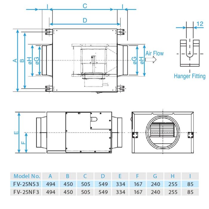 Quạt hút PANASONIC FV 25NS3 Cabinet (2)