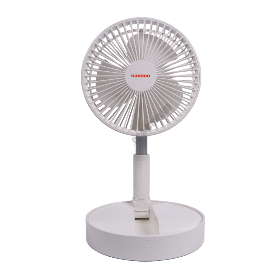 Quạt sạc NANOCO NFF1617W trắng gấp