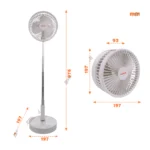 Quạt sạc NANOCO NFF1617W trắng gấp (4)