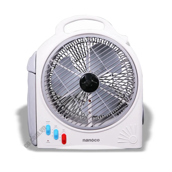 Quạt sạc NANOCO NRF1277 trắng hộp