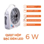 Quạt sạc NANOCO NRF1277 trắng hộp (4)