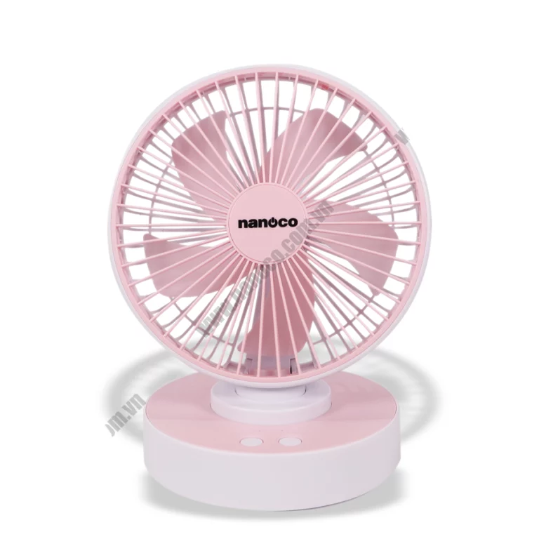 Quạt sạc NANOCO NRF6215P hồng