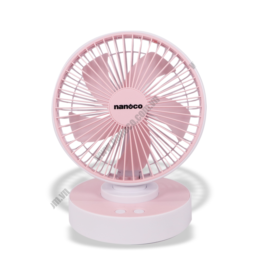 Quạt sạc NANOCO NRF6215P hồng