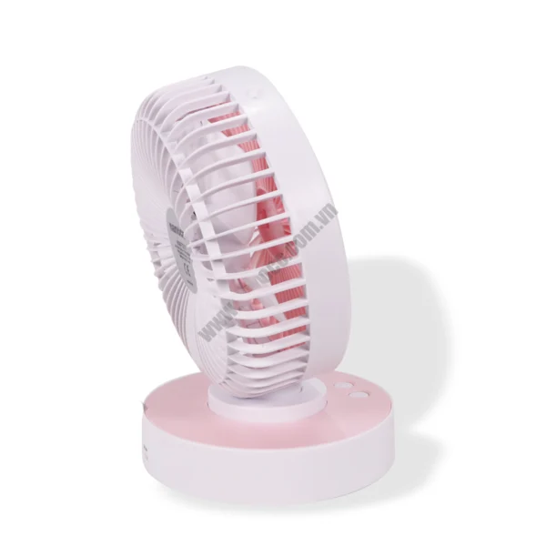 Quạt sạc NANOCO NRF6215P hồng (2)