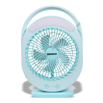 Quạt sạc NANOCO NRF6310B xanh đèn led