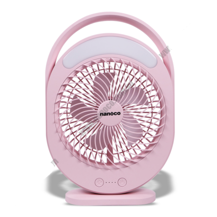 Quạt sạc NANOCO NRF6310P hồng đèn led