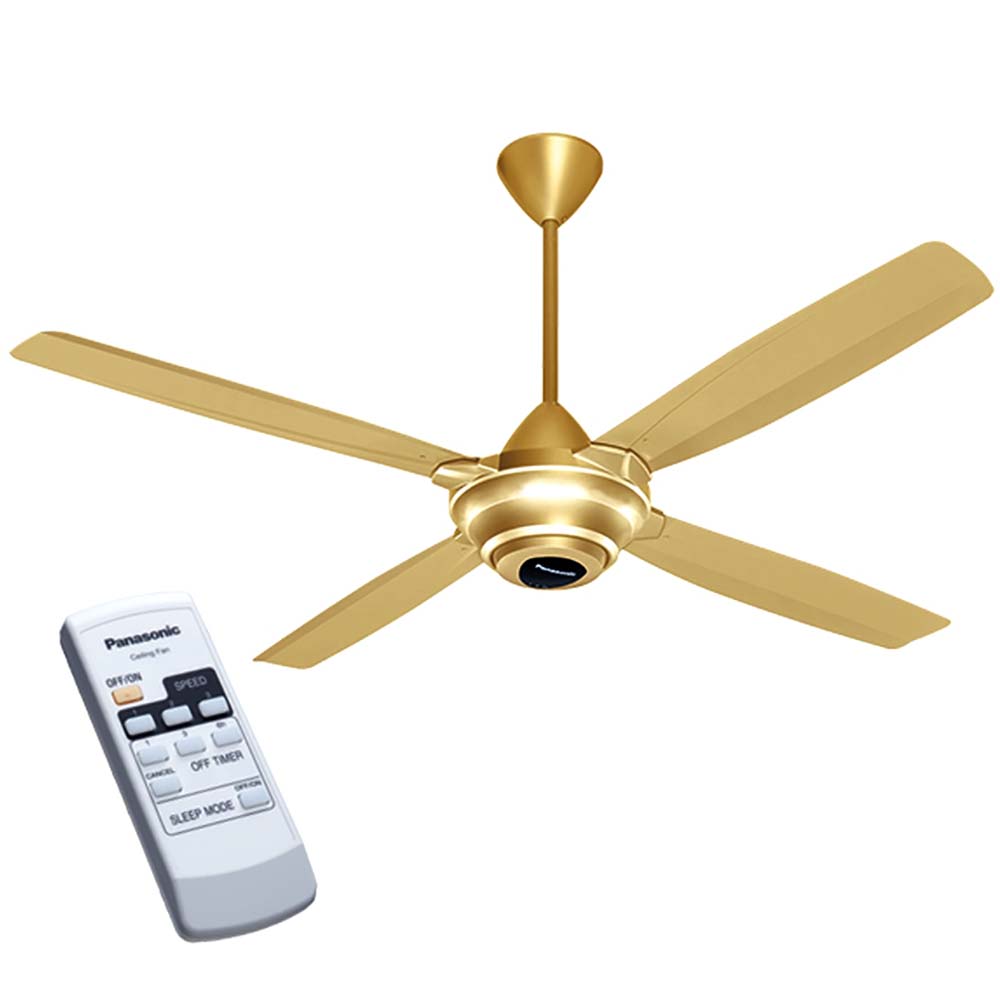 Quạt trần Panasonic F-56MZG-GOS 4 cánh vàng điều khiển
