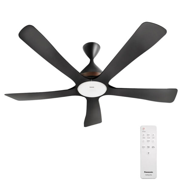 Quạt trần Panasonic F 60DGN 5 cánh đen điều khiển (1)