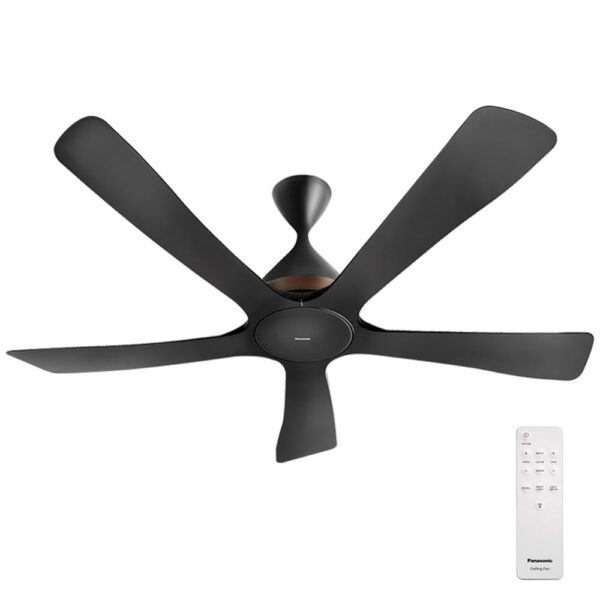 Quạt trần Panasonic F 60DHN 5 cánh đen điều khiển (1)