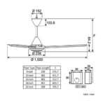 Quạt trần Panasonic F 60MZ2 3 cánh trắng hộp số (4)