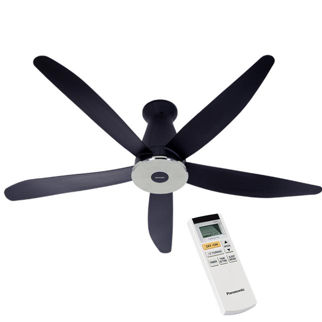 Quạt trần Panasonic F 60XDN 5 cánh đen điều khiển (1)