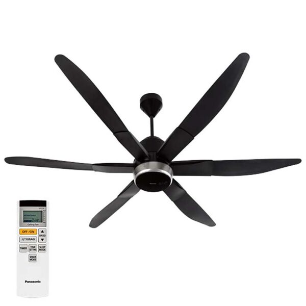 Quạt trần Panasonic F 70ZBP 6 cánh trắng đen điều khiển (1)