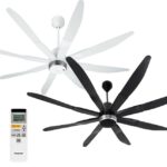 Quạt trần Panasonic F 80ZBR 8 cánh đen điều khiển