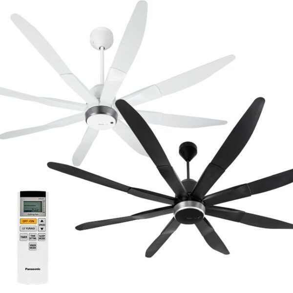 Quạt trần Panasonic F 80ZBR 8 cánh đen điều khiển