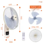 Quạt treo tường NANOCO NWF1610RC BE beige (4)