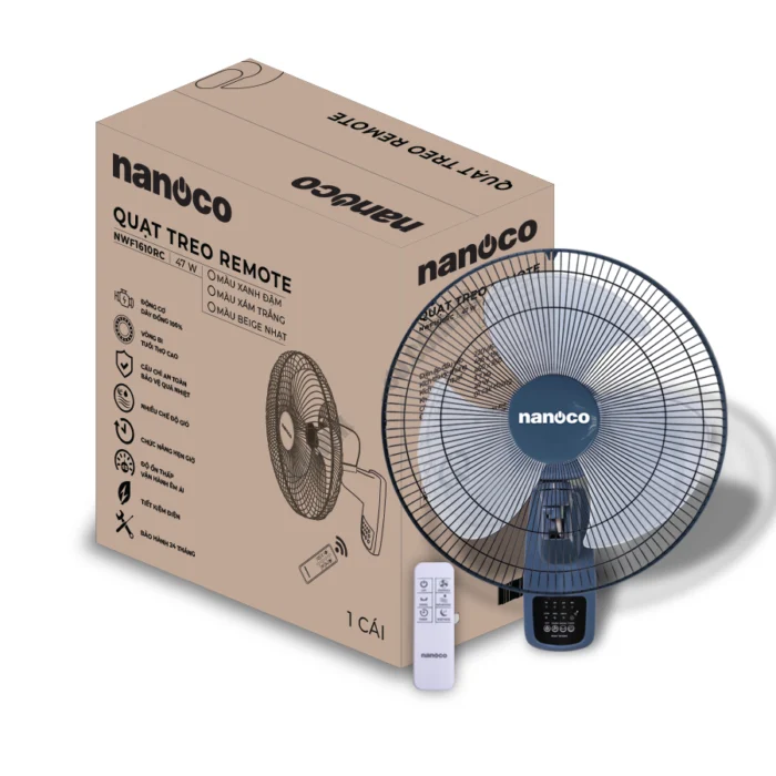 Quạt treo tường NANOCO NWF1610RC BL xanh (3)