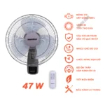 Quạt treo tường NANOCO NWF1610RC G xám (3)