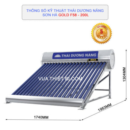 Thong so ky thuat Thai duong nang Son Ha GOLD F58 200L 1