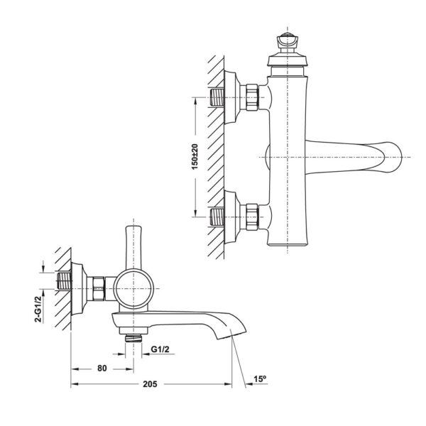 Voi sen tam HAFELE KYOTO 589.35.006 589.35.036 589.35.066 589.35.096 1