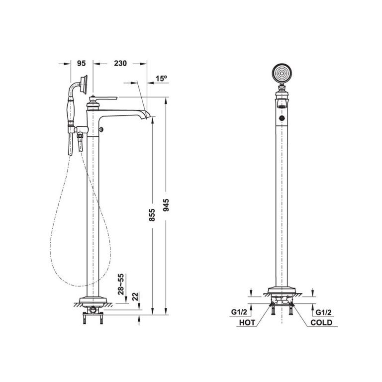 Voi sen xa bon tam HAFELE KYOTO 589.35.003 589.35.033 589.35.063 589.35.093 dat san 2 1