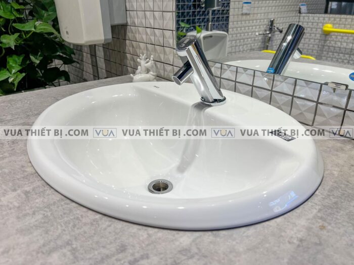 anh thuc te chau rua mat lavabo inax al 2395v vec vfc duong vanh aqua ceramic