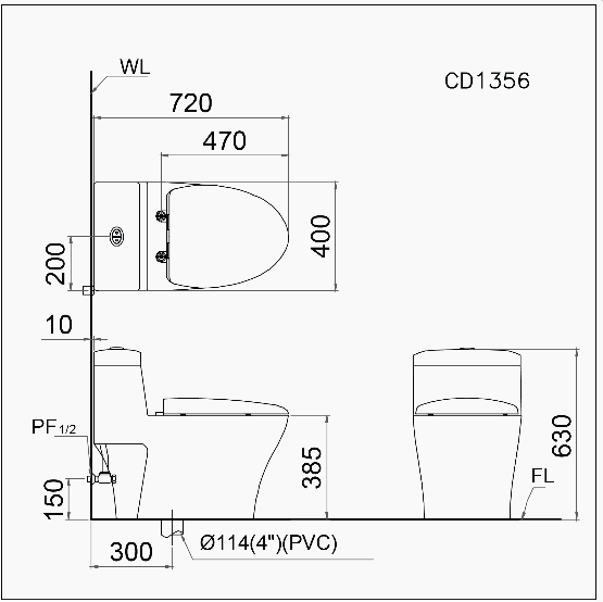 ban cau mot khoi nap em cd1356